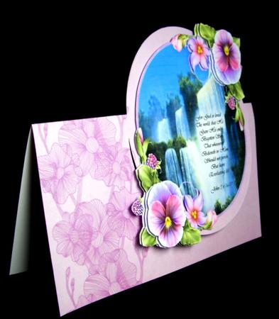 Beautiful Waterfall and Summer Pansy's by Dianne Jackson