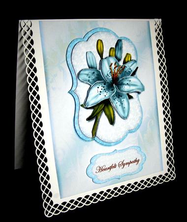 Sympathy Lilies in Vintage Bleu Mini Kit by Dianne Jackson