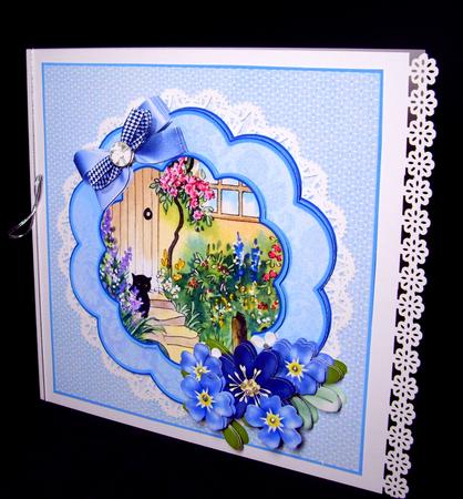 Cottage Garden with Scolloped Frame Decoupage Sheet by Dianne Jackson