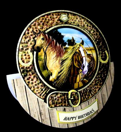Horse Rocker Shaped Card Plus Bonus Gift Card by Dianne Jackson