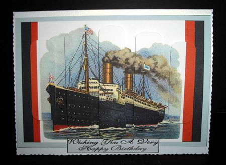 Vintage Steam Ship Panel Card by Dianne Jackson
