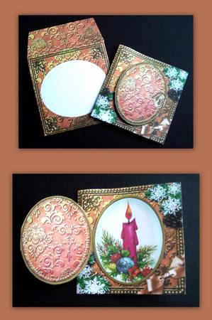Pink Candle Snow Mini Locket Card Envelope All in One by Dianne Jackson