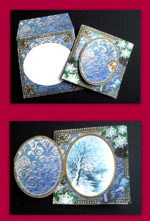 Woodland Walk Snow Mini Locket Card Envelope All in One by Dianne Jackson