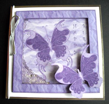 Butterfly Shaker Card (purple) by Dianne Jackson