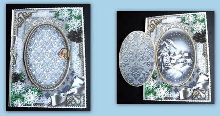 Winter Snow Village A5 Locket Card Front by Dianne Jackson