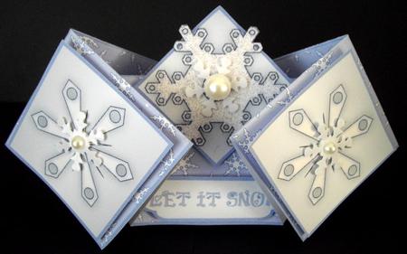 Snowflakes Double Diamond Card by Dianne Jackson