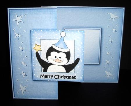 Cute Christmas Penguin - No-Hole Fold Back Card by Dianne Jackson