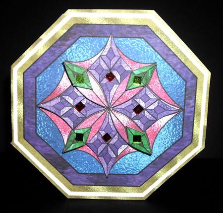 Stained Glass Mandala Octagonal Card by Dianne Jackson