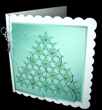 Christmas Snowflake Tree - Shell Edged Corner Side Stacker by Dianne Jackson