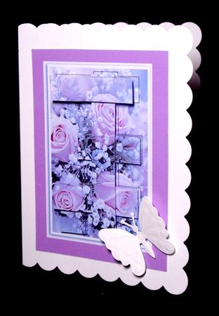 Intertwined Pyramid Roses Lilac 2 Card Sheet by Dianne Jackson