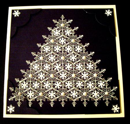 8 x 8 Xmas Snowflake Tree Scalloped Corner Topper by Dianne Jackson