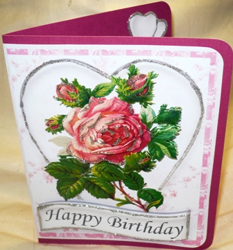 Happy Birthday- Pretty Vintage Rose by Di Simpson