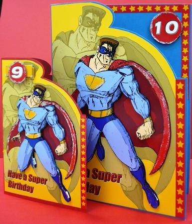Superhero Shaped Birthday Card (yellow) - A5 by Di Simpson