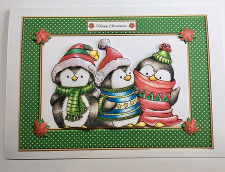Cute Penguin Trio (Card One) by Donna Girling