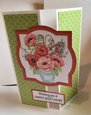 4 Red framed poppy toppers by Donna Girling
