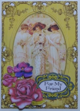 Vintage Portrait Frame Card Front 1 by Donna Ritchie