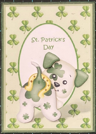 St Patricks Day Dog 1 Card Front by Donna Ritchie