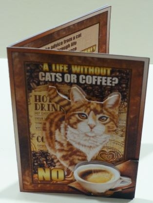 CATS & COFFEE 4 - MINI KIT W. DECOUPAGE & POEM by Donna Ritchie