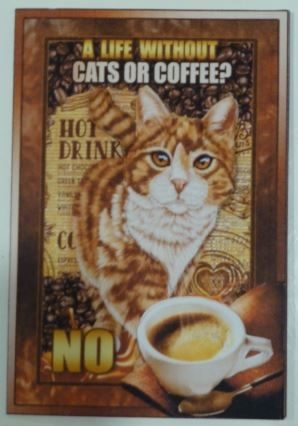 CATS & COFFEE 4 - MINI KIT W. DECOUPAGE & POEM by Donna Ritchie