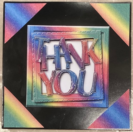 Rainbow Fabric Framed Thank You Card Kit by Donna Ritchie
