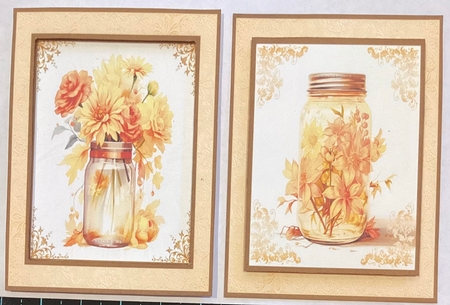 Golden Floral Jar Card Toppers by Donna Ritchie
