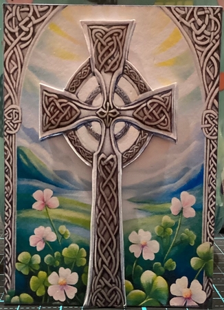 Celtic Cross Sympathy Card A4 by Donna Ritchie