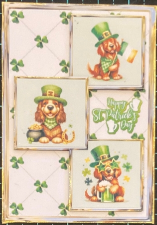 St Patricks Red Setter Dog Three Square Quick Card by Donna Ritchie
