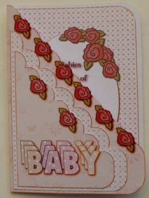 Baby (girl) Scalloped Pocket Card & Envelope Kit by Donna Ritchie