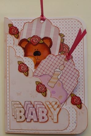 Baby (girl) Scalloped Pocket Card & Envelope Kit by Donna Ritchie