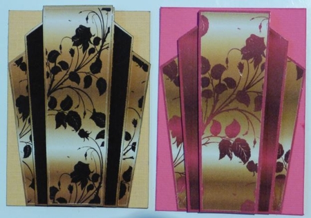 Art Deco Cardfronts Black & Cerise by Donna Ritchie