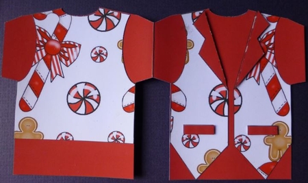 Waistcoat Shaped Card Christmas Gingerbread by Donna Ritchie