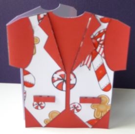 Waistcoat Shaped Card Christmas Gingerbread by Donna Ritchie