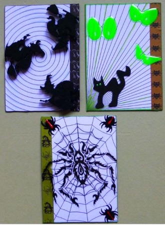 Spiderweb, Spirals and Spokes Atc Backings by Donna Ritchie