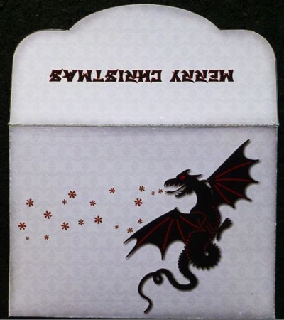 Christmas Dragon Money Wallet Black and White by Donna Ritchie