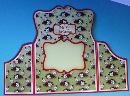 Christmas Roses Shaped Gatefold Card Mini Kit by Donna Ritchie