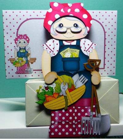 3D on the Shelf Card Kit - Veggie Patch Old Woman Val by Donna Ritchie