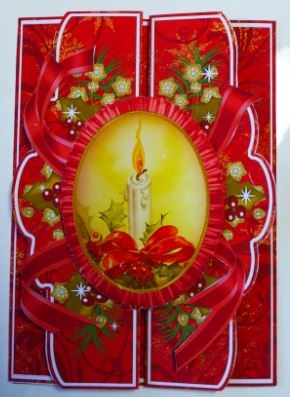 Single Candle A5 Tri-fold Fancy Card Mini Kit by Donna Ritchie