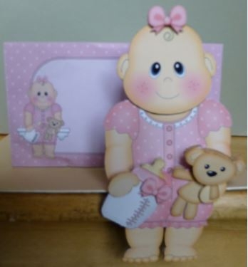 3D on the Shelf Card Kit - Cute New Little Baby Girl Bea by Donna Ritchie