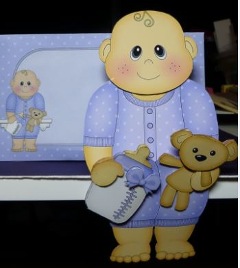 3D on the Shelf Card Kit - Cute New Little Baby Boy Milo by Donna Ritchie