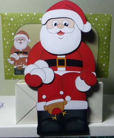 3D On the Shelf Card Kit - Christmas Santa has a Snowball Fight by Donna Ritchie