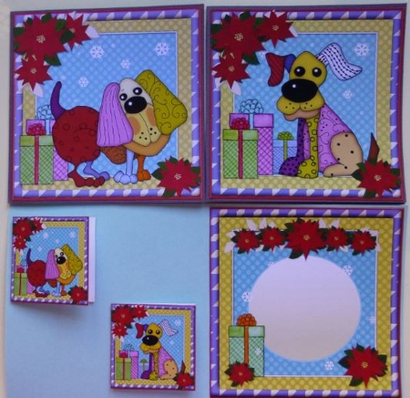 Raggy Xmas Dogs 15 Sheet Bumper Kit by Donna Ritchie