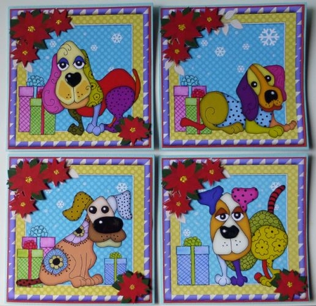 Raggy Xmas Dogs 15 Sheet Bumper Kit by Donna Ritchie