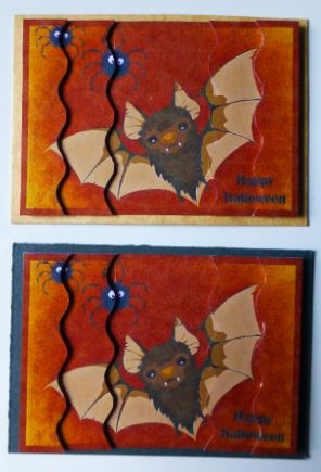 Halloween Bat and Spiders Wavy Side Stacker by Donna Ritchie