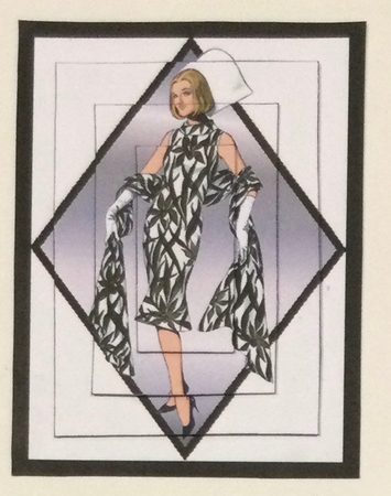 60s Lady in Black and White Pyramid by Donna Ritchie