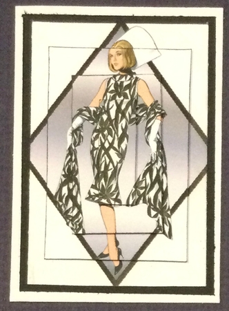 60s Lady in Black and White Pyramid by Donna Ritchie