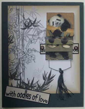 Panda Cubs Waterfall Card by Donna Ritchie