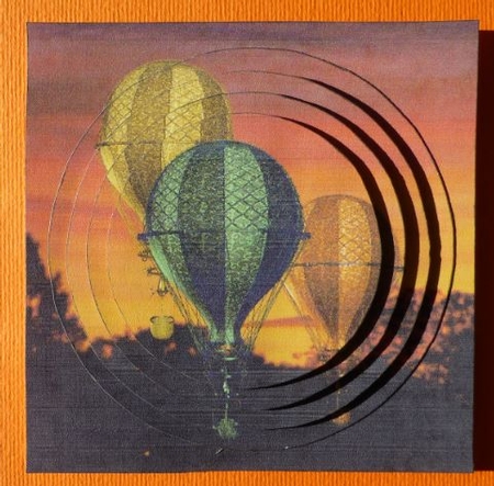 Hot Air Balloons - Balloon Evening Flight - Pyrimage/Pyramid + Insert & Tag by Donna Ritchie