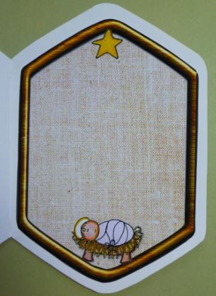 SWINGING DOOR CARD, ENVELOPE, DECOUPAGE, LINERS - HE REIGNS by Donna Ritchie