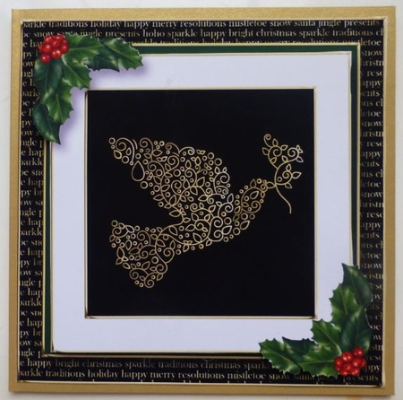 Gold Swirl Christmas - Dove by Donna Ritchie