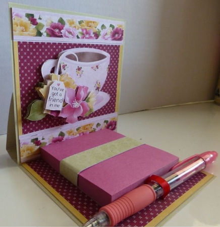 TIME FOR TEA POST IT BIRTHDAY EASEL by Donna Ritchie